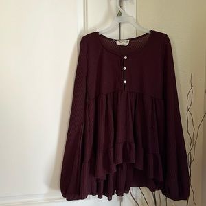 Maroon hi low Joyfolie girls top size 14